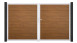 planeo Gardence PVC door - DIN right 2-leaf Golden Oak with silver aluminium frame