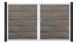 planeo Gardence PVC door - DIN right 2-leaf Monument Oak with silver aluminium frame