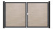 planeo Gardence PVC door - DIN right 2-leaf Sheffield Oak with anthracite aluminium frame