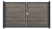 planeo Gardence PVC door - DIN right 2-leaf Monument Oak with anthracite aluminium frame