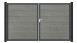 planeo Gardence PVC door - DIN right 2-leaf Grey Ash Cut with anthracite aluminium frame