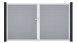 planeo Gardence PVC door - DIN left 2-leaf silver grey with silver aluminium frame