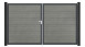 planeo Gardence PVC door - DIN left 2-leaf Grey Ash Cut with anthracite aluminium frame